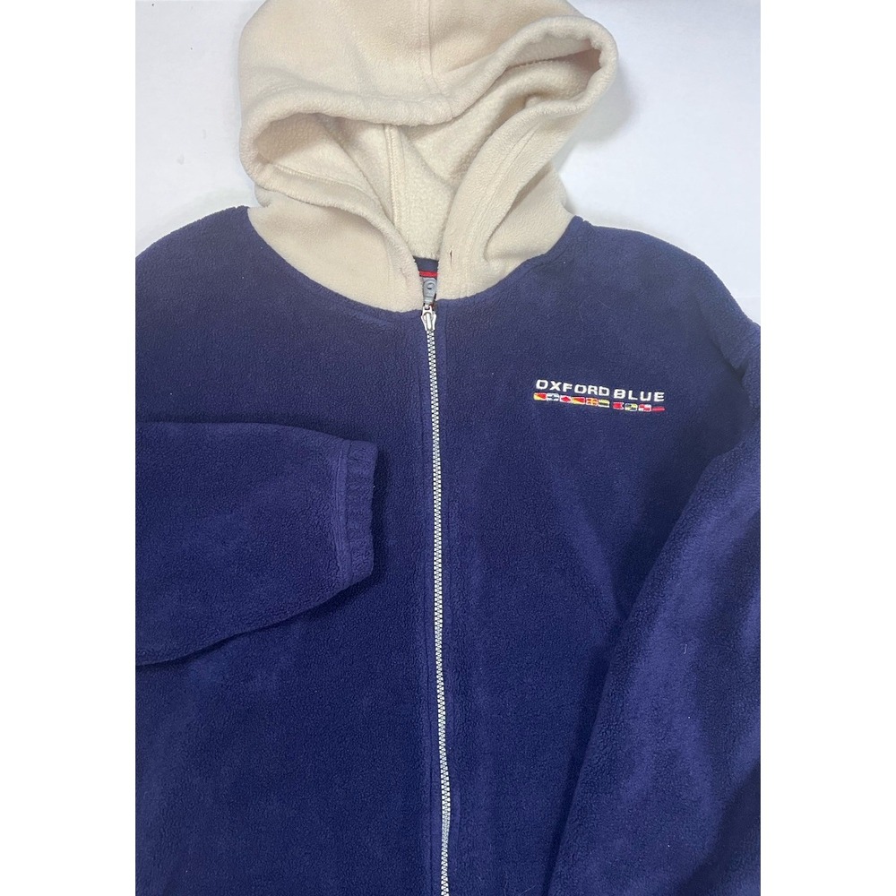 Oxford Blue Logo Fleece Full Zip Hoodie Navy Blue‎ Size L / XL See Measurements